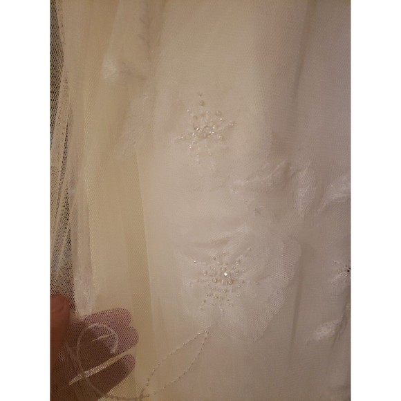 AS IS Watters Wtoo 10302 Sz 8 Bridal Street 32b Wedding Dress ivory english net - Picture 3 of 12